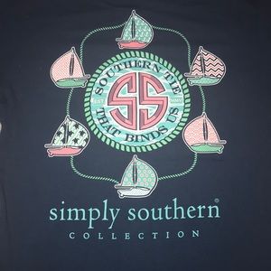 Navy simply southern tee